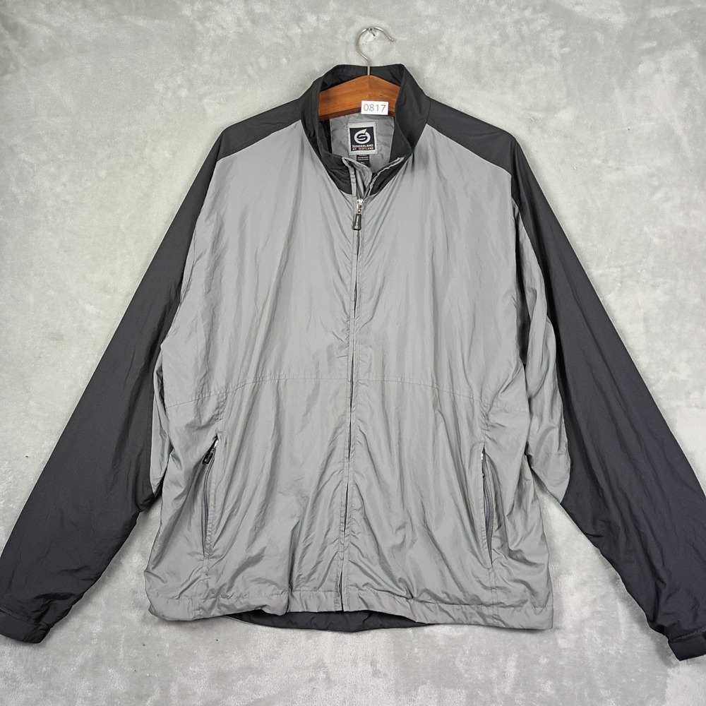 Sunderland of Scotland Windbreaker Jacket Mens XL Gray Black Gorpcore Hiking